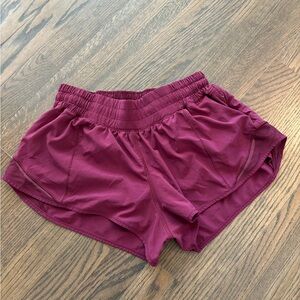 Women's Burgundy Lululemon Running Athletic Shorts